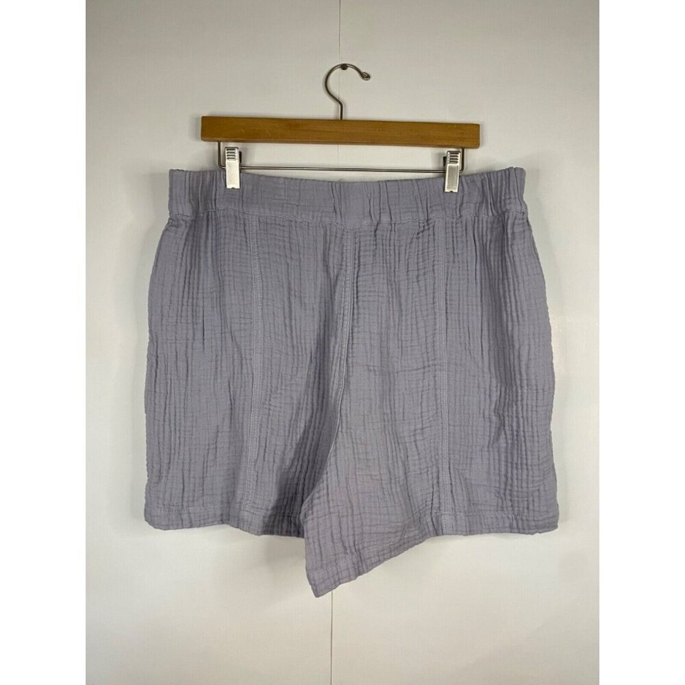 Madewell XL Lightspun Easy Pull-On Short Gauze Cotton Lilac Purple - Picture 4 of 6